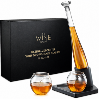 Baseball Themed Whiskey Decanter Set 20OZ Bat Shaped Decanter With 2 11OZ Glasses Perfect Birthday G