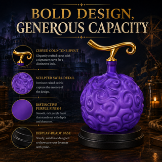 Fruit Whiskey Wine Decanter 34 Oz Anime Pirate Devil Colored Barware Anime Merch Purple Gold Fruit O