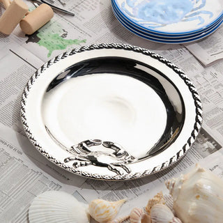Silver Plated Crab Round Platter 13in