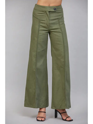 Olive Muse High-Waist Flares