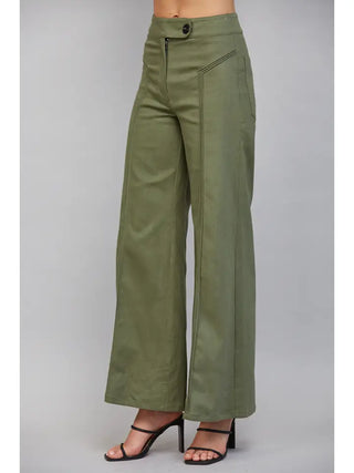 Olive Muse High-Waist Flares