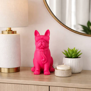Pink Diva Bulldog Figurine, 10 in.