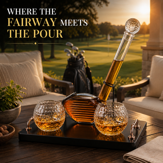 Golf Club Whiskey Decanter Set with 2 Crystal Glasses, 28.7 oz