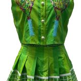 Queen Of Sparkles-Green Tennis Collar Top