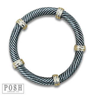 Cable wire stretch bangle bracelet, last call - Boutique Bella BellaBracelets