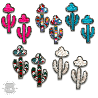Cactus and sombrero sequin earring - LC - Boutique Bella BellaEarrings