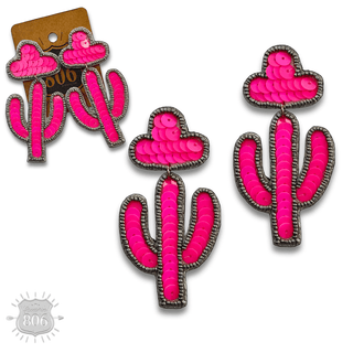 Cactus and sombrero sequin earring - LC - Boutique Bella BellaEarrings