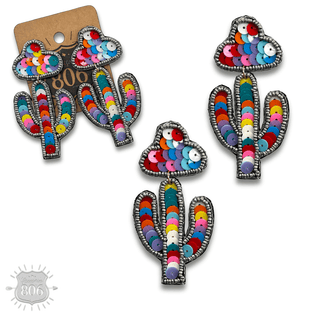 Cactus and sombrero sequin earring - LC - Boutique Bella BellaEarrings