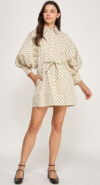 Café Noir Balloon Sleeve Dress - Boutique Bella BellaDress