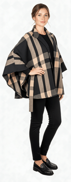 Camel Plaid Belted Wrap - Boutique Bella Bellawrap