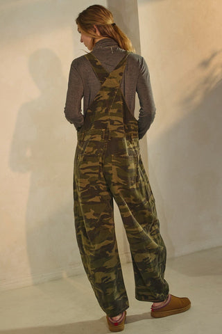 Camo Denim Barrel Overall Jumpsuit - Boutique Bella BellaOveralls