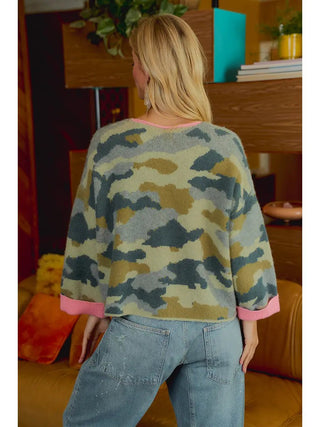 Camo With a Kiss Sweater - Boutique Bella BellaSweater