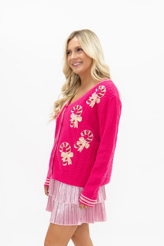 Candy Cane Cutie Cardigan - Boutique Bella BellaChristmas Apparel