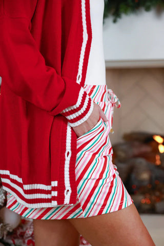 Candy Cane Stripes Skort - Boutique Bella BellaSkort