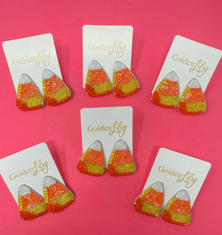Candy Corn Stud Earrings - Boutique Bella BellaEarrings