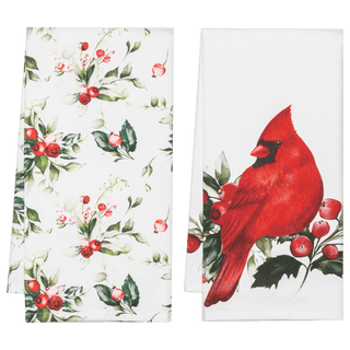 Cardinal Botanical Tea Towel Ganz - Boutique Bella BellaChristmas Decor