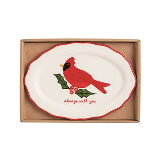 Cardinal Sentiment Plate - Boutique Bella BellaChristmas Decor