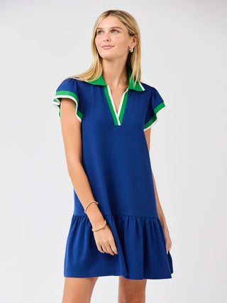 Carissa Dress | Navy + Green - Boutique Bella BellaDress