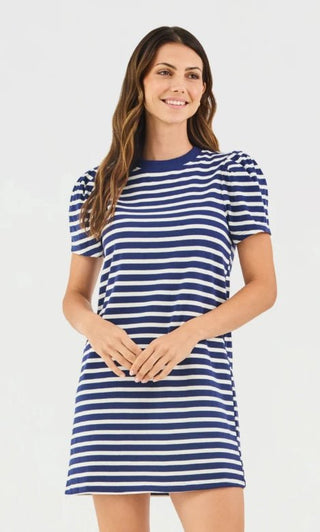 Carolina T-Shirt Dress - Navy/White - Boutique Bella BellaDress