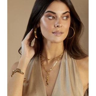 Carrie Flat Hoops - Boutique Bella BellaEarrings
