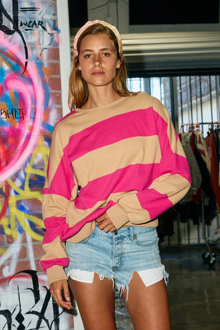 Fuchsia Flirt Open Back Long Sleeve