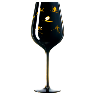 Crystal Stemmed Skiing Apres Ski Skiier Wine Glasses Goblets 1 Glass 14OZ