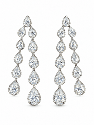 Cecilia CZ Bezel Drop Earrings - Boutique Bella BellaEarring