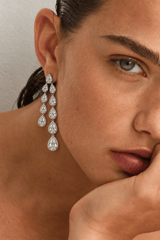 Cecilia CZ Bezel Drop Earrings - Boutique Bella BellaEarring