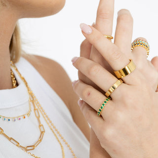 Celeste Eternity Ring - Emerald - Boutique Bella BellaRing