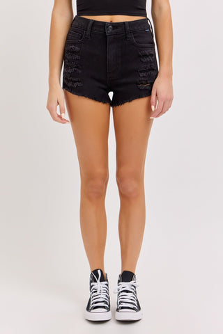 Cello High Rise Fray Shorts Black - Boutique Bella BellaShorts