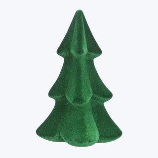 Ceramic Flocked Christmas Tree Decor Tabletop Green Small - Boutique Bella BellaChristmas Tree