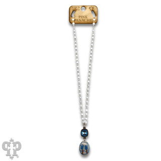 Ceramic flower charm necklace with Austrian crystal - Boutique Bella BellaNecklaces