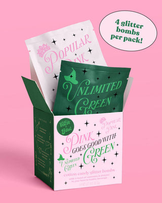 Pink Green Glitter Drink Bombs | cotton candy drink bomb