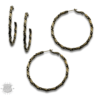 Chain twist wrap hoop earring - Boutique Bella BellaEarrings