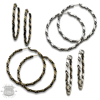 Chain twist wrap hoop earring - Boutique Bella BellaEarrings