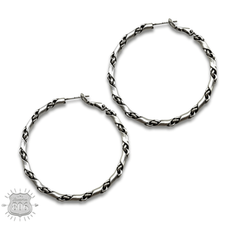 Chain twist wrap hoop earring - Boutique Bella BellaEarrings