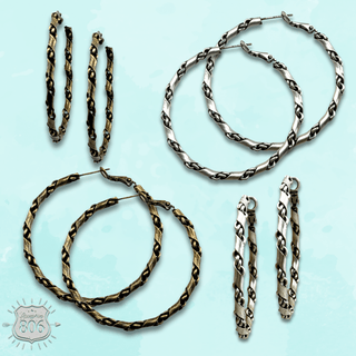 Chain twist wrap hoop earring - Boutique Bella BellaEarrings