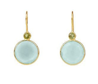 Chalcedony & Peridot Double Round Earrings - Boutique Bella BellaJewlery