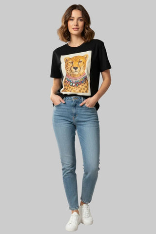 Chandra in 3D Jewels Tee - Black - Boutique Bella BellaT-Shirt