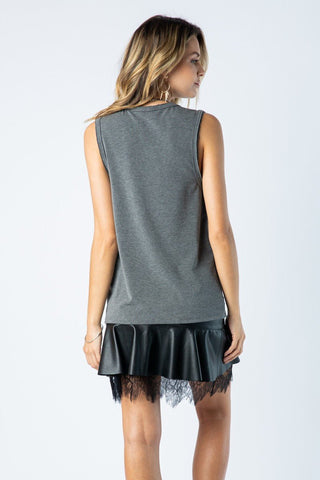 Charcoal Rocker Tank - Boutique Bella BellaTank Top