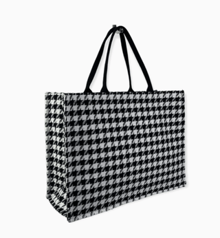 Check Tweed Premium Cotton Large Capacity Shopper Bag - Boutique Bella BellaShopper Bag