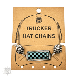 Checkerboard charm trucker hat chain - Boutique Bella BellaTrucker Hat Chain