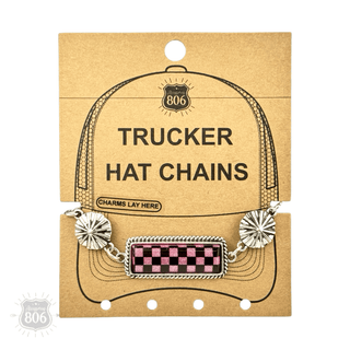 Checkerboard charm trucker hat chain - Boutique Bella BellaTrucker Hat Chain
