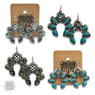 Checkerboard naja style earring - Boutique Bella BellaEarrings