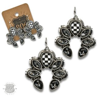 Checkerboard naja style earring - Boutique Bella BellaEarrings