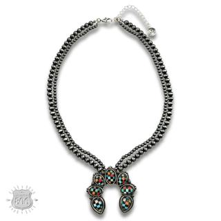 Checkerboard naja style necklace - Boutique Bella BellaNecklaces