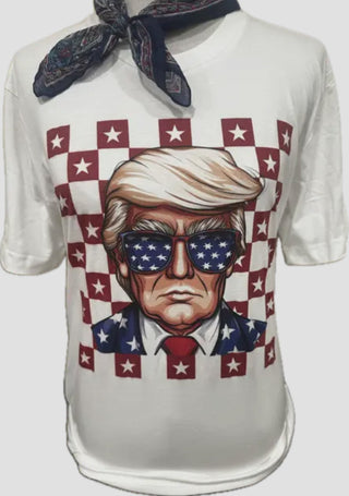 Checkerboard Trump Patriotic Tee - Boutique Bella BellaGraphic Tees