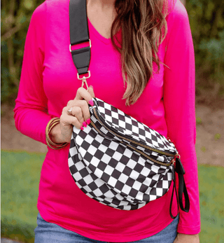 Checkered Bum Bag - Boutique Bella Bellabum bag