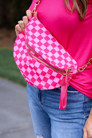 Checkered Bum Bag - Boutique Bella Bellabum bag