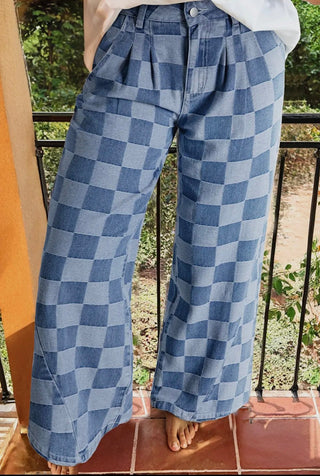 Checkered Denim - Boutique Bella BellaBottoms